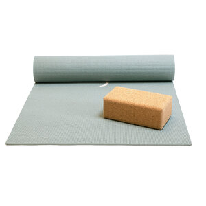 Lotus Basis Set Yogamatte und Block Moon Aschgrün