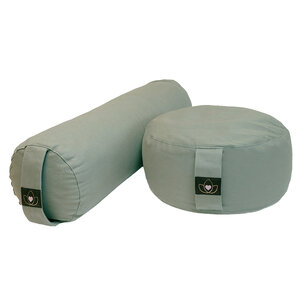 Lotus Set Bolster und Meditationskissen - Aschgrün