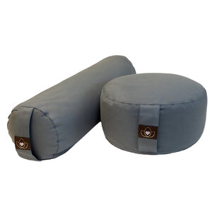 Lotus Set Bolster und Meditationskissen - Anthrazit