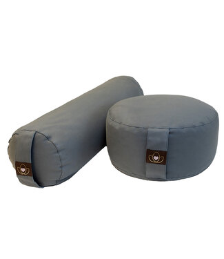 Lotus Set Bolster und Meditationskissen - Anthrazit