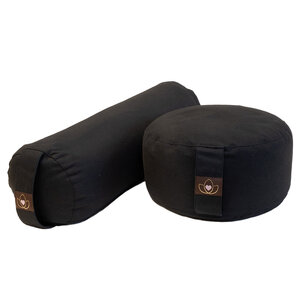 Lotus Set Bolster und Meditationskissen - Schwarz