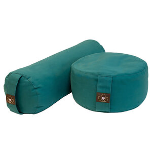 Lotus Set Bolster und Meditationskissen - Dunkelgrün