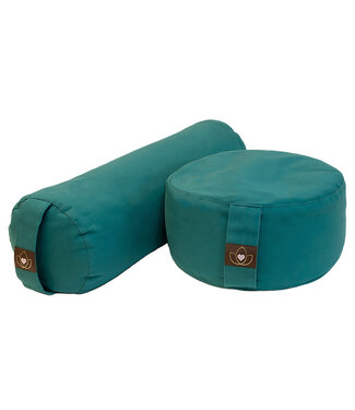 Lotus Set Bolster und Meditationskissen - Dunkelgrün