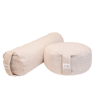Pure Set Bolster und Meditationskissen - Jute