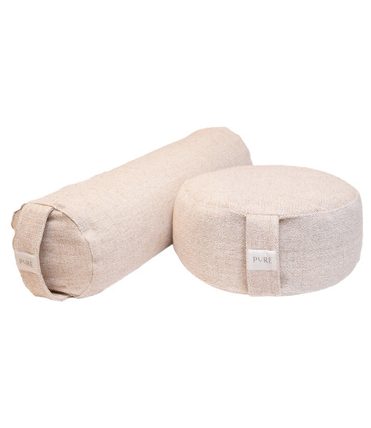 Pure Set Bolster und Meditationskissen - Jute