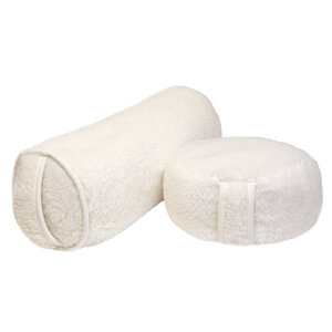 Lotus Set Bolster und Meditationskissen - Merinowolle