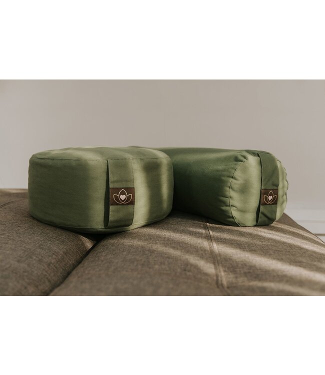 Bolster öko Olivgrün rund - Lotus