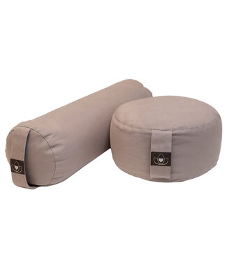 Lotus Set Bolster und Meditationskissen - Taupe