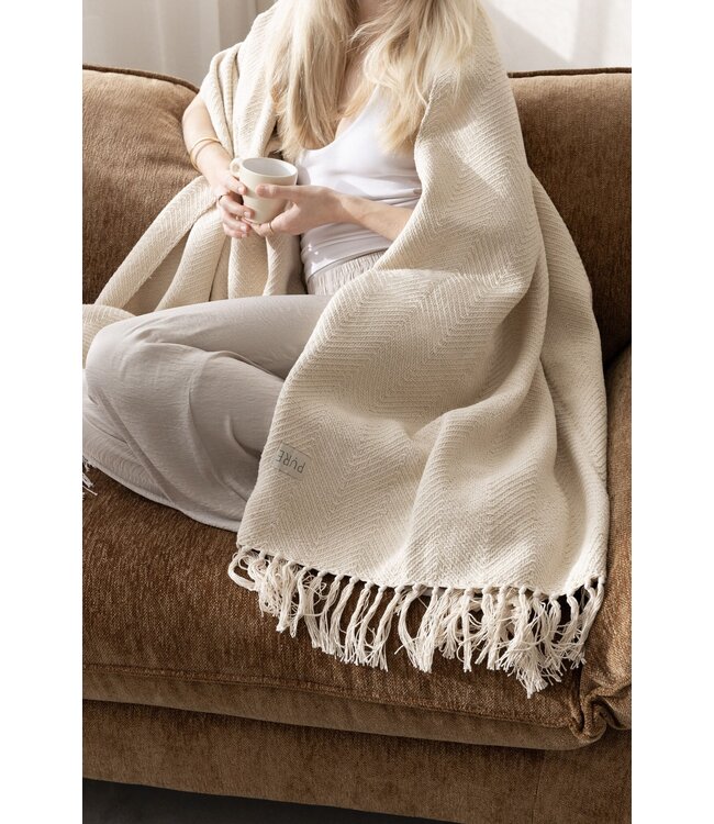 Yogadecke Fischgrät Sand - Pure