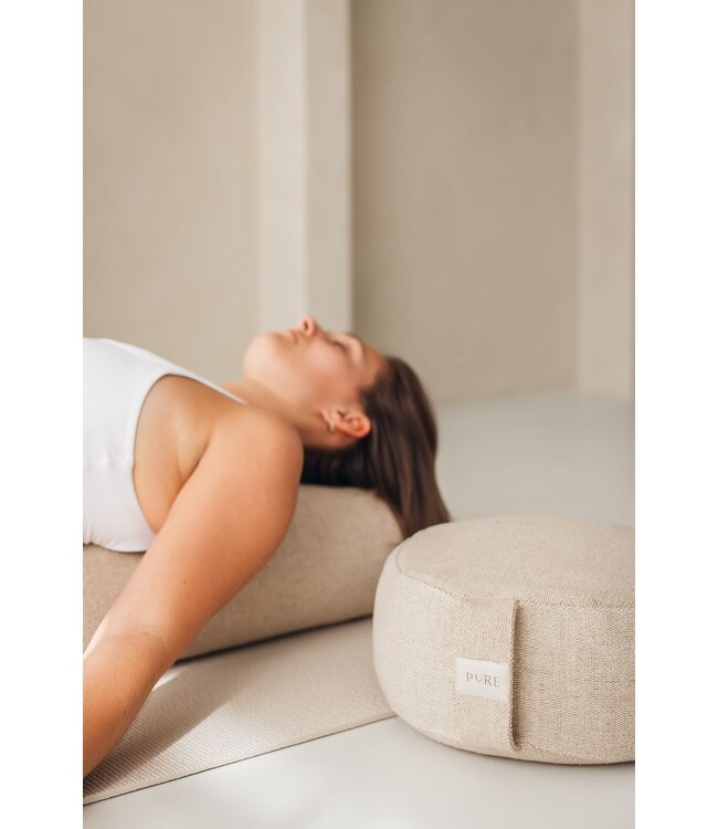 Meditationskissen öko Jute natürliche Farbe rund - Pure
