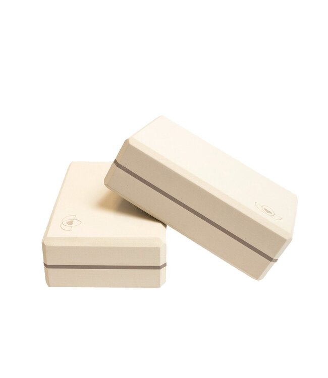 Yoga Block high Density Creme - Lotus - 2 Stück