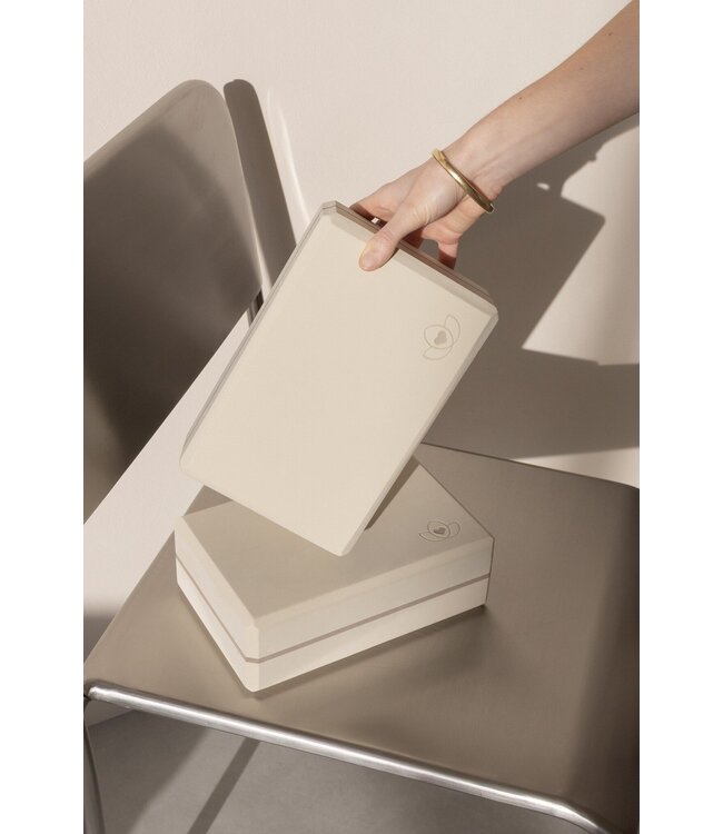 Yoga Block high Density Creme - Lotus - 2 Stück