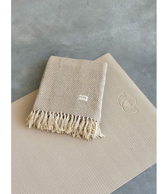 Yogadecke Fischgrät Taupe – Pure
