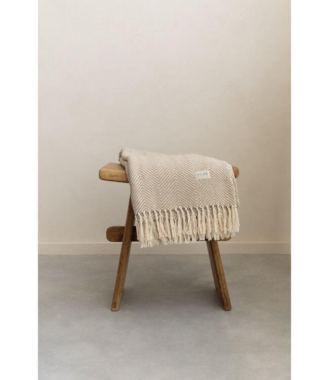 Yogadecke Fischgrät Taupe – Pure
