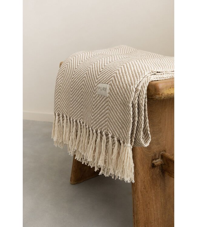 Yogadecke Fischgrät Taupe – Pure
