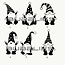 Bubblies Statische Raamstickers Gnome Kerstkabouter - Herbruikbaar - Kies uit!