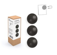 Doos met 3 houten magnetische ballen - zwart