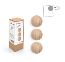 Doos met 3 houten magnetische ballen - Naturel