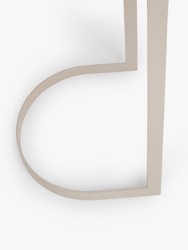 Zijdeglans gecoat metalen bijzettafel Sadie taupe