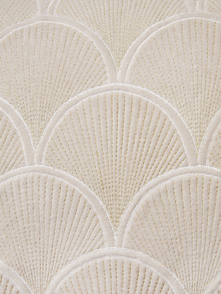 Velvet beige goudgeborduurd sierkussenhoes Jane 60x40 cm