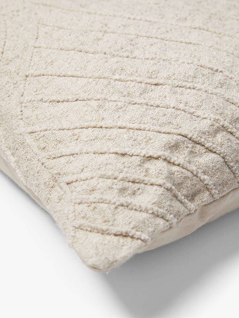 Tufted natural linen-cotton cushion cover Lynn 50x50 cm