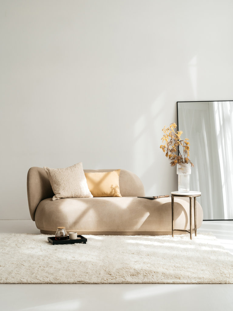 Getufte naturel linnen-katoenen sierkussenhoes Lynn 50x50 cm