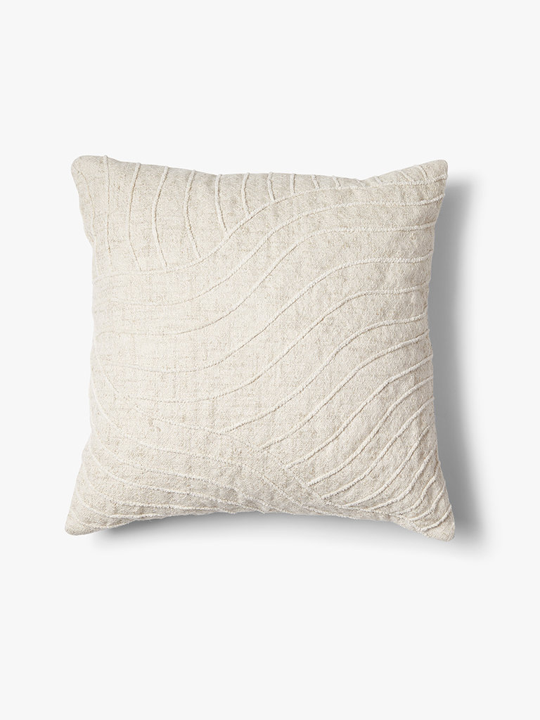 Tufted natural linen-cotton cushion cover Lynn 50x50 cm