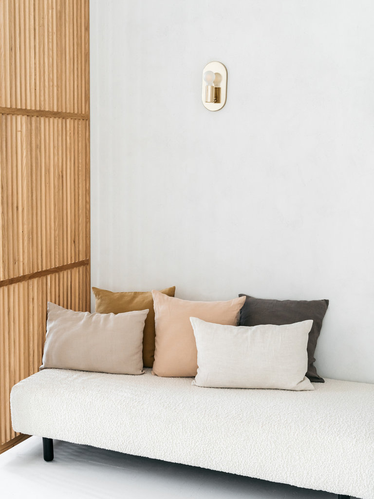 Washed 100% linen cushion cover Scotty 60x40 cm  Smokybrown