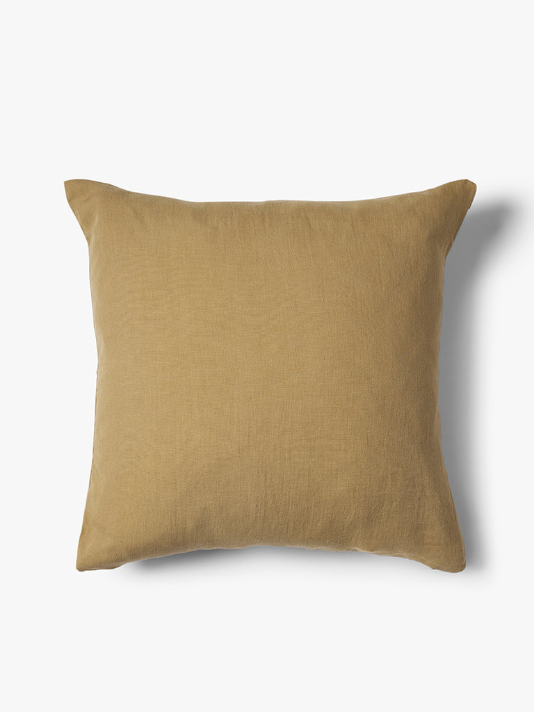 Washed 100% Portuguese linen cushion cover Scotty 50x50 cm Goldenbrown