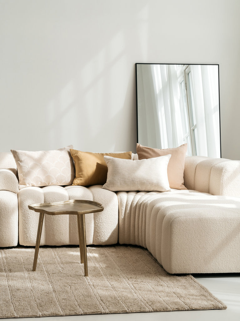 Gewassen 100% linnen kussenhoes Scotty 60x40 cm Goudbruin