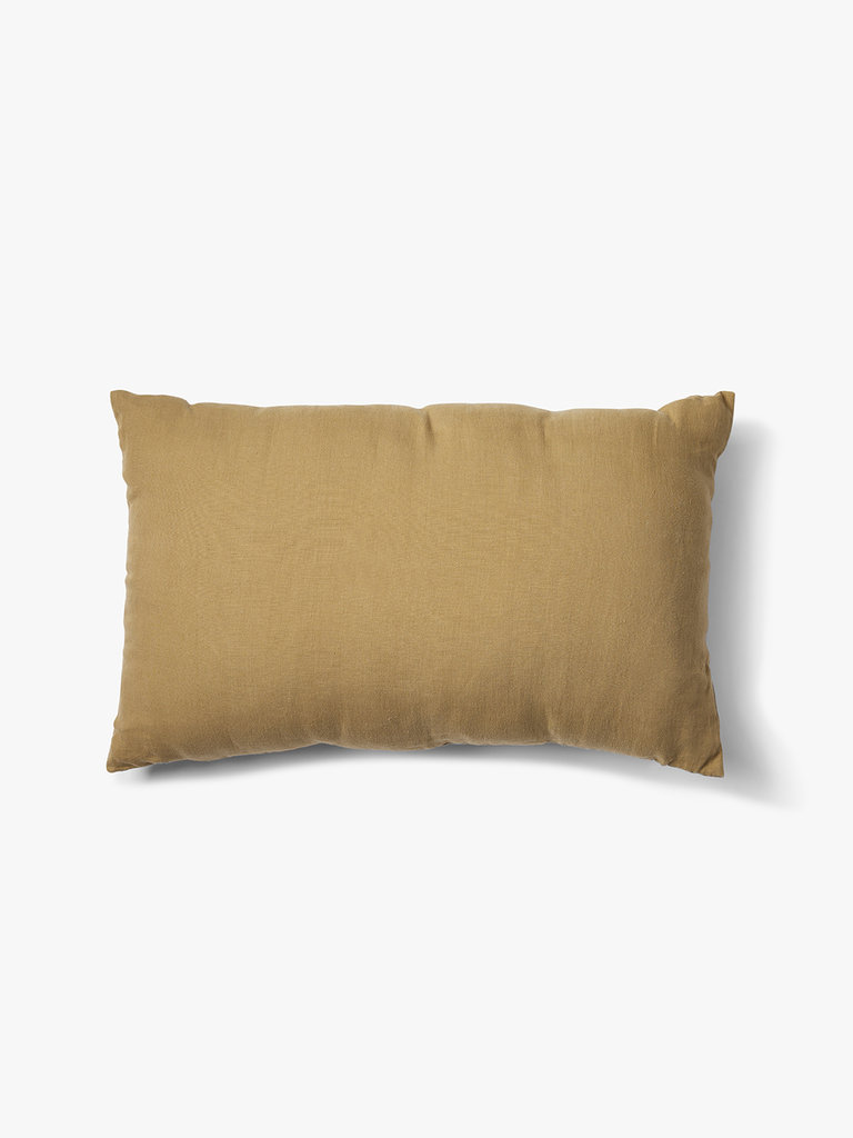 Gewassen 100% linnen kussenhoes Scotty 60x40 cm Goudbruin