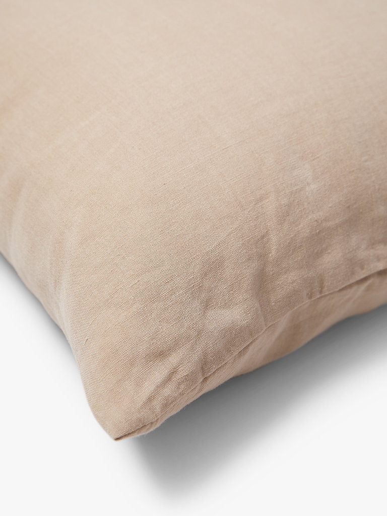 Gewassen 100% linnen kussenhoes Scotty 50x50 cm Nude