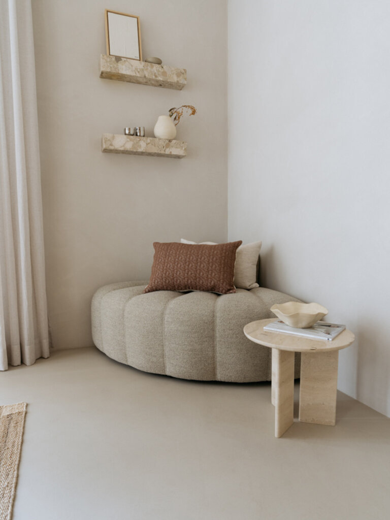 Two-tone soft quilted cushion cover Olivia 60x40 cm brown-ecru