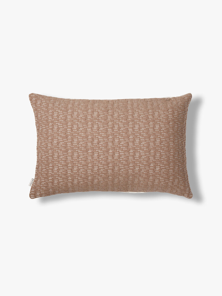 Two-tone soft quilted cushion cover Olivia 60x40 cm brown-ecru