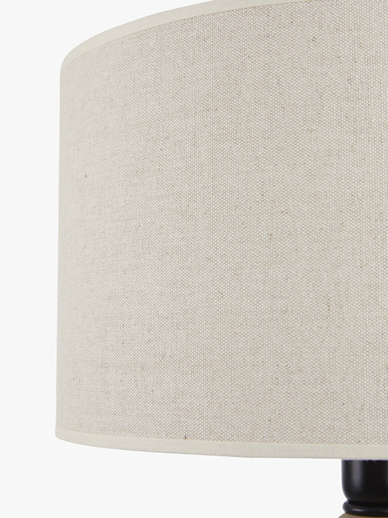 Handmade earthenware table lamp Liz  sand with linen shade
