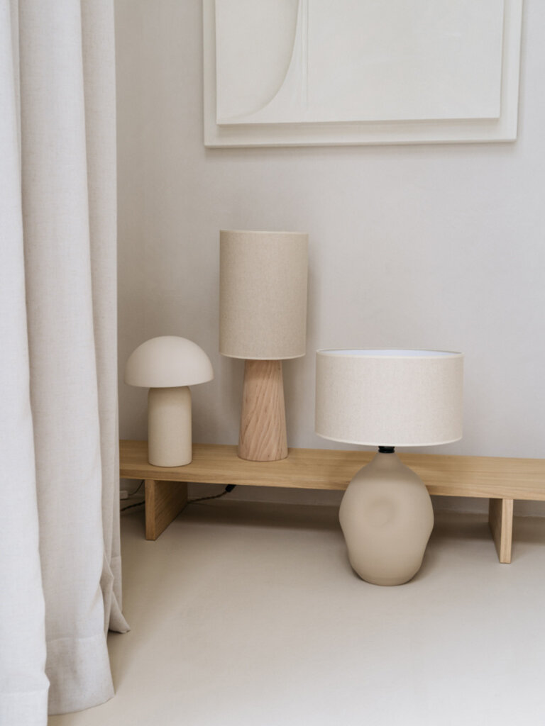 Table Lamp Liz earthenware base with linen shade