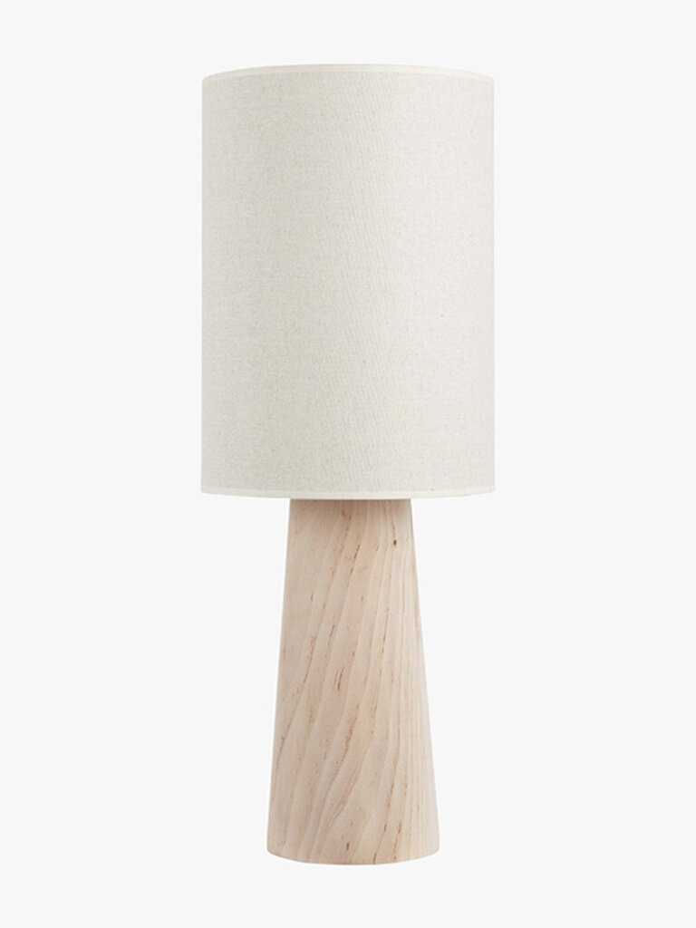 Exclusive table lamp Fay with wooden base and linnen shade