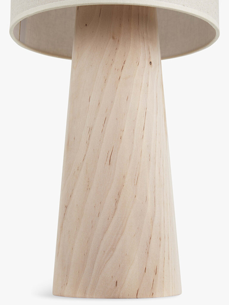 Exclusive table lamp Fay with wooden base and linnen shade