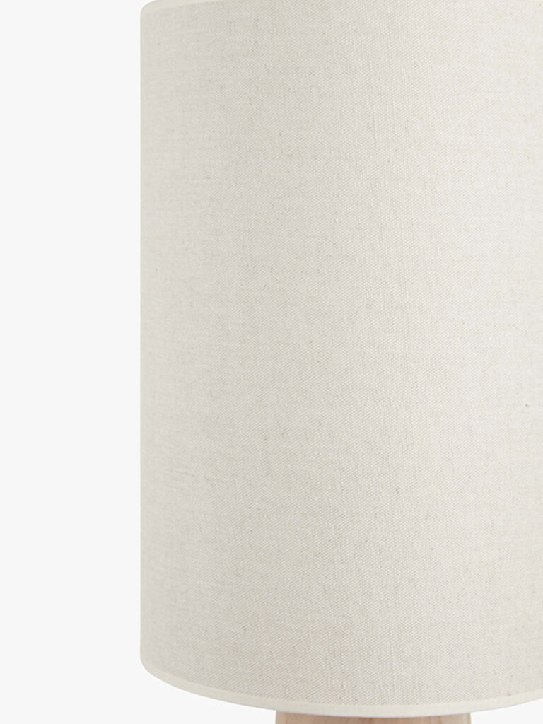 Natural Spanish table lamp Fay with linen shade and birch base