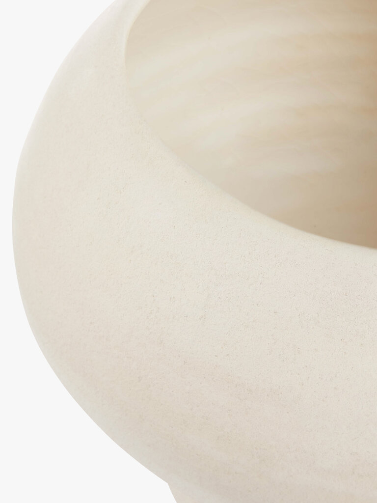 Earthenware handmade vase Leya matte ecru 25 x 20 cm