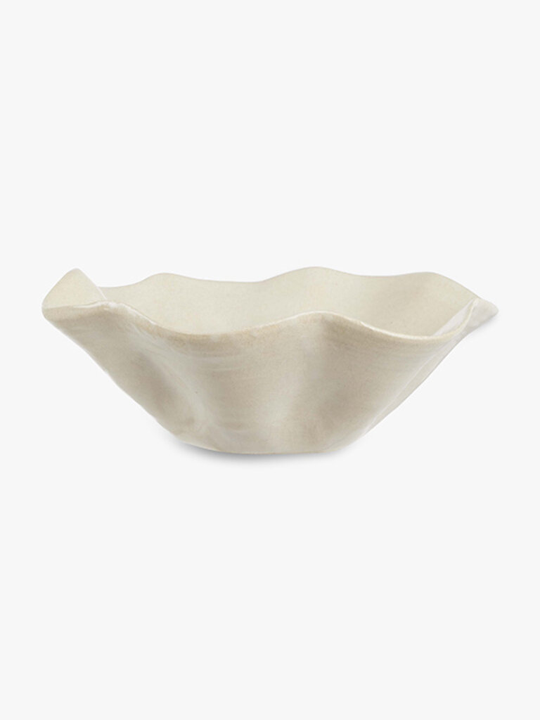 Handmade earthenware bowl Kate 25 x 8 cm matte ecru