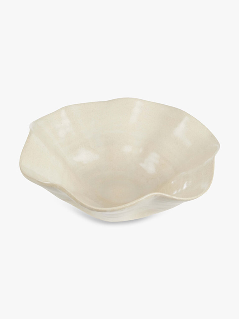 Handmade Portuguese ceramic bowl Kate 25 x 8 cm matte ecru