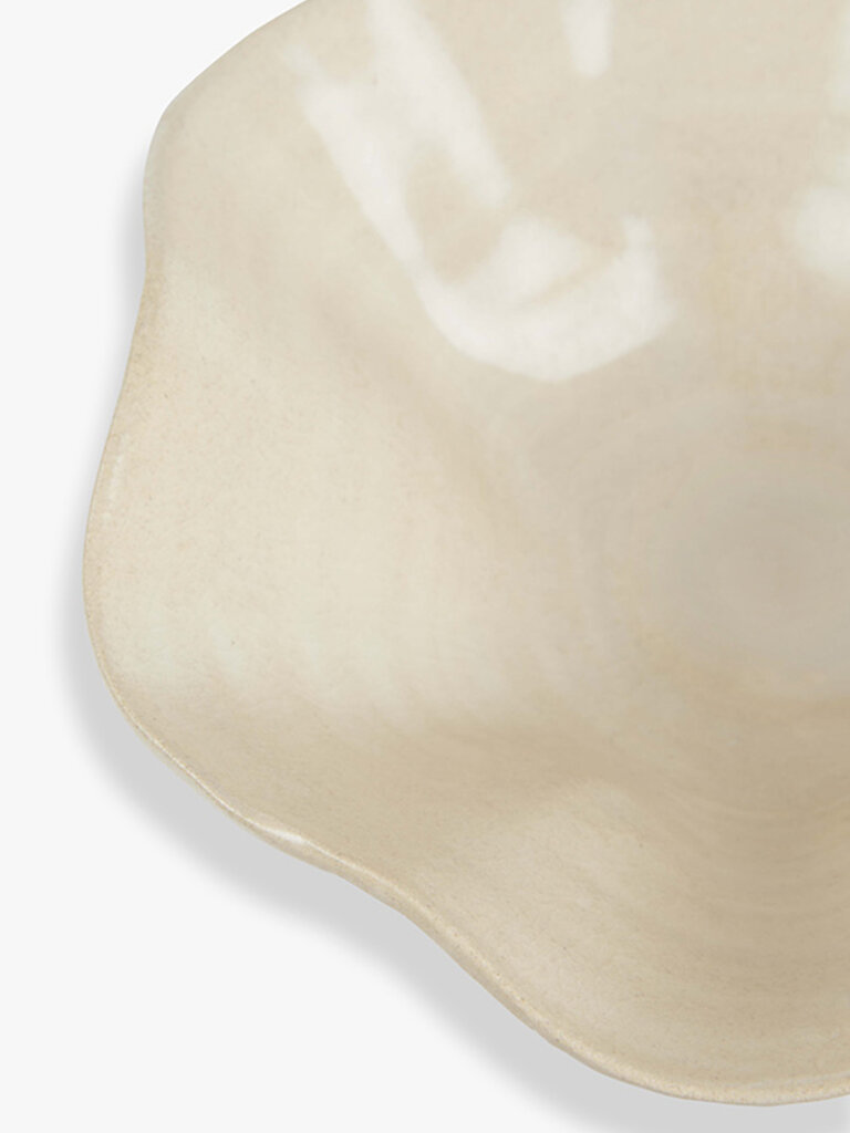 Handmade earthenware bowl Kate 25 x 8 cm matte ecru