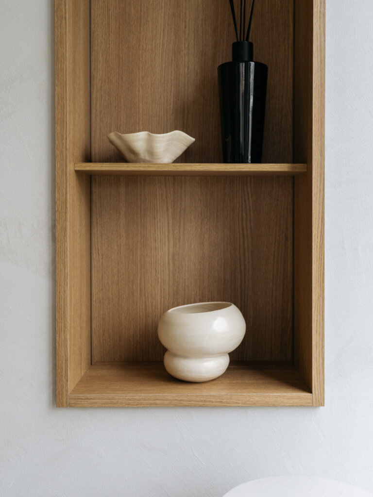 Handmade earthenware bowl Kate 25 x 8 cm matte ecru