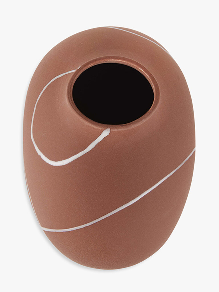 Handmade Portugese ceramic vase Iris terracotta 20 x 13 x 14.5 cm