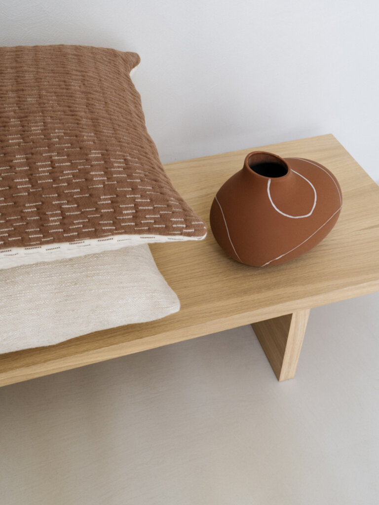 Handmade earthenware vase Iris terracotta 20 x 13 x 14.5 cm