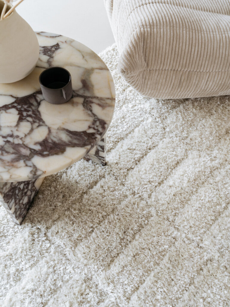 Exclusief hoogpolig wollen vloerkleed Stella 200x290 cm ecru