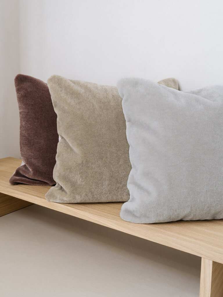 Luxe mohair sierkussenhoes Amy saliegroen 50x50 cm