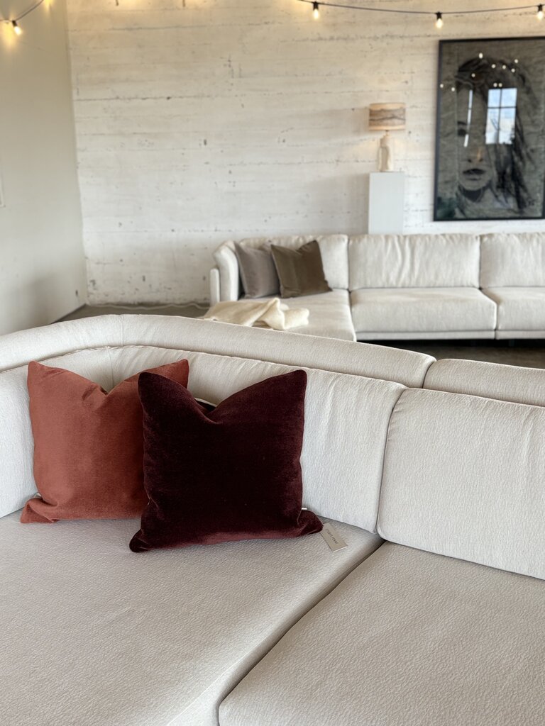 Satin mohair cushion Sara terra 50x50 cm