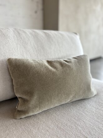 Luxurious mohair cushion Amy sage green 50x30 cm